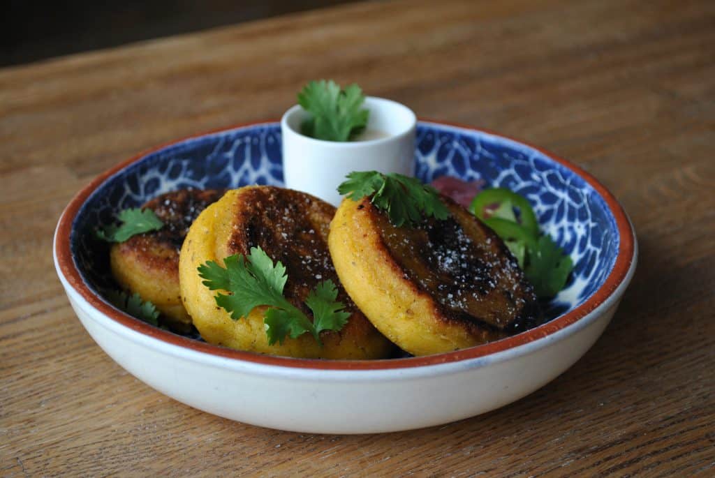 Pupusa with Cranberry Jam and Spicy Crema The Tasty